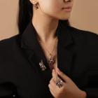 Christmas Angel Alloy Pendant Necklace / Dangle Earring / Brooch / Ring / Set