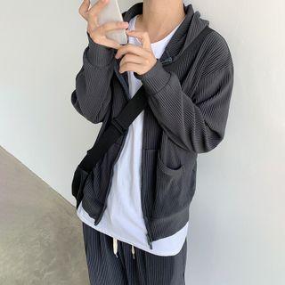 Zip-up Hooded Jacket / Wide Leg Pants