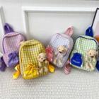 Plaid Bear Applique Backpack