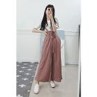 Petite Size Tie-waist Wide-leg Jumper Pants