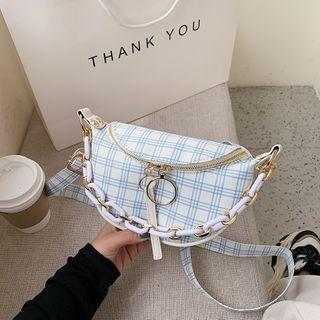 Plaid Cotton Sling Bag