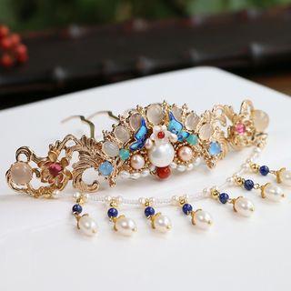 Retro Faux Pearl Hair Stick With Box - Multicolour - One Size