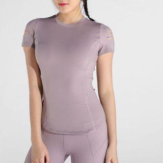 Short-sleeve Distressed Sports T-shirt