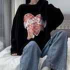 Bear Heart Print Sweatshirt