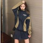 Loose-fit Colorblock Jacket / Mini Skirt