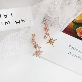 Rhinestone Star Dangle Earring 1 Pair - Ear Stud - One Size