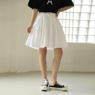 Flared Plain Cotton Skirt