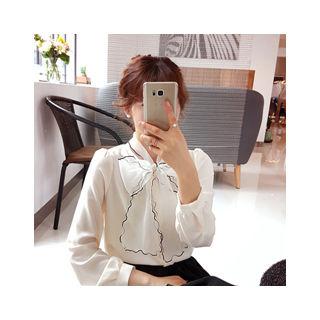 Ribbon-detail Chiffon Blouse