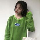 Lettering Sweatshirt Green - One Size