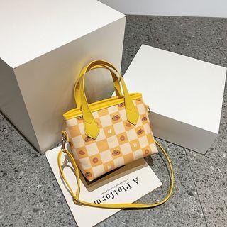 Top Handle Checkerboard Crossbody Bag