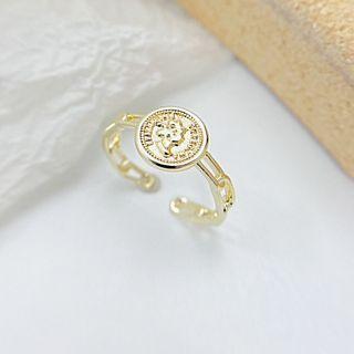 Disc Alloy Open Ring 092 - Gold - One Size