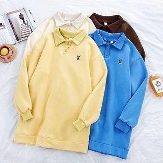 Plain Puppy Embroidered Long-sleeve Sweatshirt