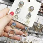 Rhinestone Acrylic Bead Dangle Earring As Shown In Figure - One Size