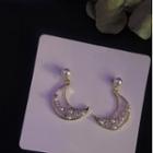 Faux Pearl Crescent Drop Earring 1 Pair - As Shown In Figure - One Size