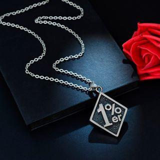 Numerical Pendant Stainless Steel Necklace Silver - One Size