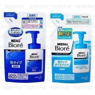 Kao - Mens Biore Foam Facial Wash Refill - 3 Types
