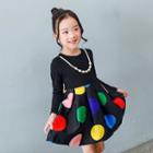 Long-sleeved Gather-waist Sheath Dress