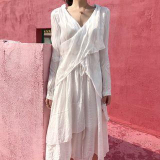 Plain Long-sleeve Loose-fit Top / Plain Skirt