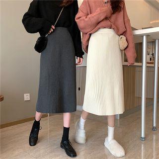 Rib Knitted Midi Skirt