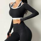 Mock Two-piece Halter Sports Top