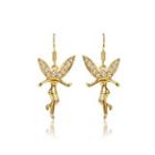 Fashion And Simple Plated Gold Angel Earrings With Cubic Zircon Golden - One Size