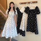 Short-sleeve V-neck A-line Shirt Dress (various Designs)