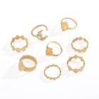 Set: Retro Alloy Ring (assorted Design) Set - 500 - Gold - One Size