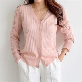 V-neck Ribbed Summer Cardigan