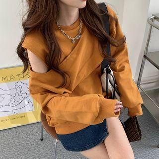 Cold Shoulder Pullover As Shown In Figure - One Size