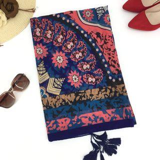 Tasseled Printed Light Scarf