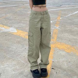 Low Waist Pocket Wide-leg Cargo Jeans