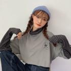 Mock-two Turtle-neck Long-sleeve T-shirt