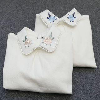 Embroidered Linen Cotton Long-sleeve Blouse