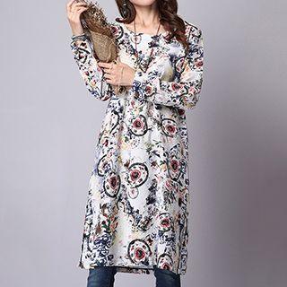 Printed Linen-blend Linen-blend Tunic