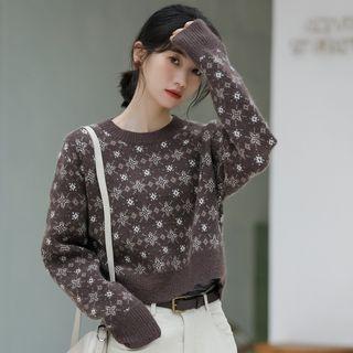 Cropped Pattern Sweater