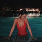Deep V-neck Open-back Swimsuit