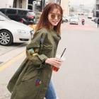 Stand-collar Badge-patch Cotton Parka