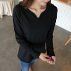 Notched-neck M Lange T-shirt