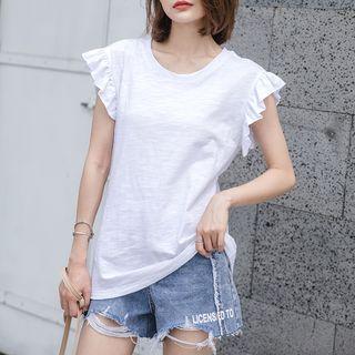 Cap-sleeve Slub T-shirt