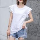 Cap-sleeve Slub T-shirt