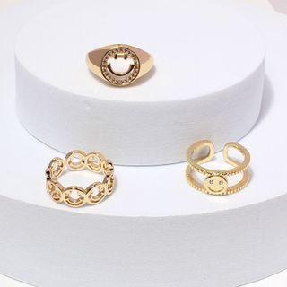 Smiley Alloy Open Ring (various Designs)