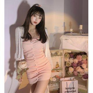 Strapless Knit Mini Bodycon Dress / Cardigan