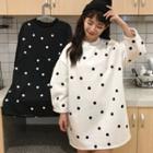 Dotted Print Oversized Pullover
