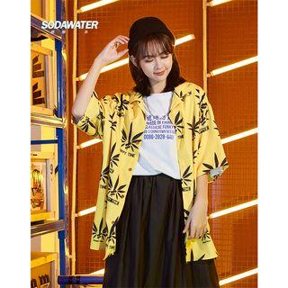 Oversized Mable Leaves-print Shirt