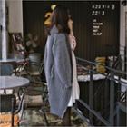 Puff-sleeve Open-front Cardigan