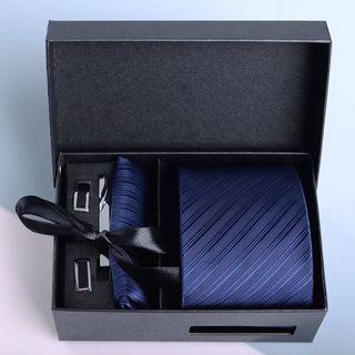Set: Neck Tie + Tie Clip + Cufflink