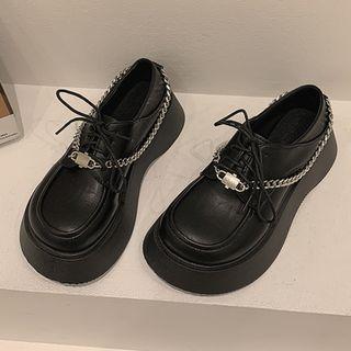 Platform Chained Lace-up Shoes