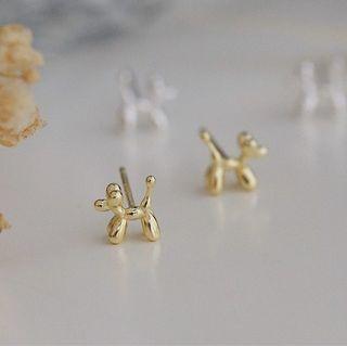 Sterling Silver Dog Stud Earring