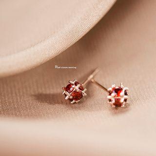 Rhinestone Stud Earring Champagne - One Size