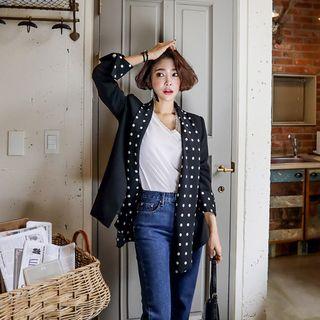 Open-front Dotted-detail Jacket